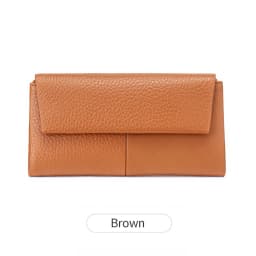 Stylish Women's Wallet Soft PU Leather Long Magnetic Clasp Wallet RFID Multi-Functional Clutch Double Zipper Tri-Fold Coin Purse