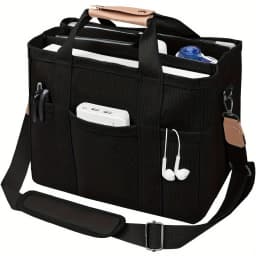 Large Capacity Multi-Pocket Shoulder Bag with Compartments, Multifunctional Tote Bag Design, Sturdy Handle, Beige