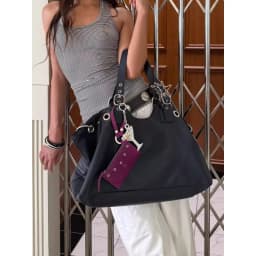 Y2K Cool Girl Motorcycle Bag For Women High-end Sense Korean Large Capacity Tote Bag Fashion Travel Shoulder Bag