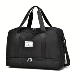 Casual Nylon Travel Luggage Bag, Large Capacity Sports and Fitness Storage, Multi Pocket Portable Weekender Overnight Bag