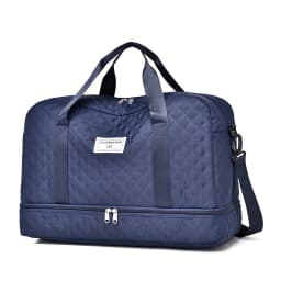 Casual Nylon Travel Luggage Bag, Large Capacity Sports and Fitness Storage, Multi Pocket Portable Weekender Overnight Bag
