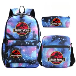 Dinosaur Jurassic Park World Backpack 3Pcs Mochila Boy Girl School Book Bags Travel Rucksack Shoulder Bag Pencil case