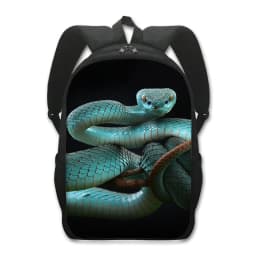 16 Inches Pet Frog Chameleon Snak Spider Animal Print Backpack Women School Bags for Travel Children Kids Book Bag Gift