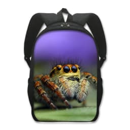 16 Inches Pet Frog Chameleon Snak Spider Animal Print Backpack Women School Bags for Travel Children Kids Book Bag Gift
