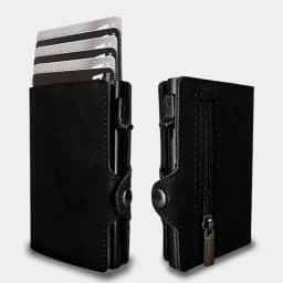 CASEKEY Men Wallet Billetera RFID Blocking Pop Up Credit Card Holder Mini Purse Pu Leather Cardholder Tarjetero with Coin Purse