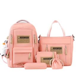 5-piece Set of Free Pendants Forest Style Korean Version Casual Harajuku Student Backpack for High School Girls Large Capacity