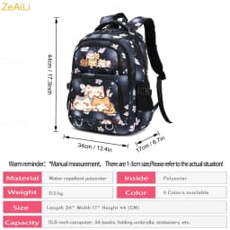 Cute Cat Dog Themed Casual Waterproof Women Backpack Female Travel Bag Backpacks Schoolbag for Teenage Girls Bookbag Mochila