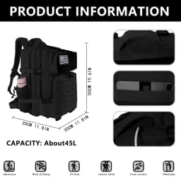 45L Men's Outdoor Backpack Molle Hiking with Bottle Stand Outdoor Hiking Bag Fitness Backpack