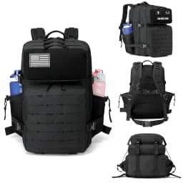 45L Men's Outdoor Backpack Molle Hiking with Bottle Stand Outdoor Hiking Bag Fitness Backpack