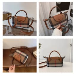 1pcs PU Flap Button Mini Shoulder Bag With Adjustable Strap Crossbody Purse