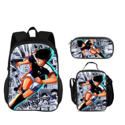 Captain Tsubasa 3pcs Set Backpack Pen Bag ice Bag Durable Trendy Versatile School Boy and Girl Birthday Best Gift