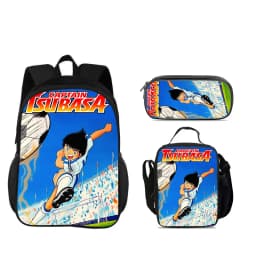 Captain Tsubasa 3pcs Set Backpack Pen Bag ice Bag Durable Trendy Versatile School Boy and Girl Birthday Best Gift
