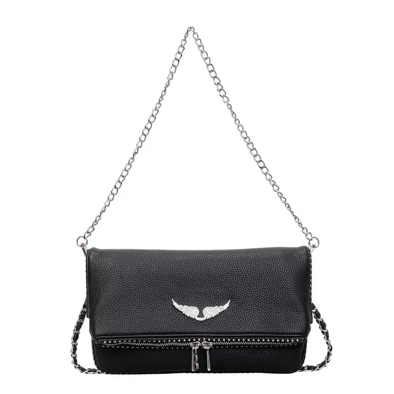 2026 Golden Classic Wing Design Small Square Bag, European American Fashion Versatile Underarm Bag, Women Single Shoulder Crossb