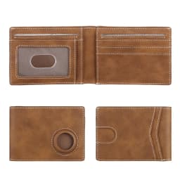 GERUOLA Men's Slim RFID Blocking Carbon Fiber Wallet with Apple AirTag Holder - Bifold Minimalist Card Holder, Front Pocket & Sc