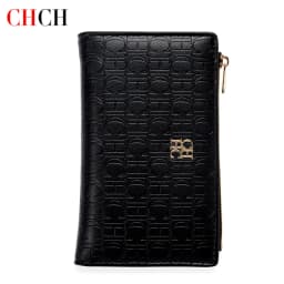 CHCH Women's Wallet Slim Two Fold Clip Blocking with Zipper Coin Pocket