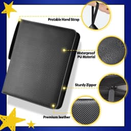 900 Pockets Card Binder Sleeves with Zipper, Double Sided Pockets Card Holder Carry Card Case for TCG CCG Card Storage(Black)
