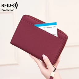 FID Anti-Theft Zipp Passport Holder Multi-Functional Organizer for Passports and Tickets Essential Travel Passport Wallet Unisex