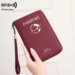 FID Anti-Theft Zipp Passport Holder Multi-Functional Organizer for Passports and Tickets Essential Travel Passport Wallet Unisex