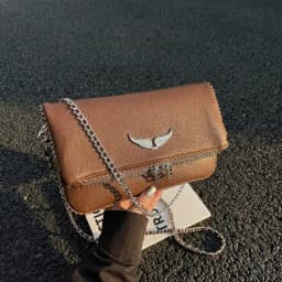 New French Classic Fashion Versatile Chain Inlaid Diamond Crossshoulder Single Shoulder Crossshoulder Wings Female PU Bag