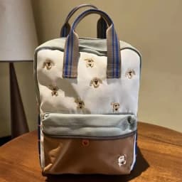 2026 New Cartoon Cute Teddy Bear Embroidered Unisex Backpack Plaid Patchwork Student School Bag Fashionable Casual Backpack