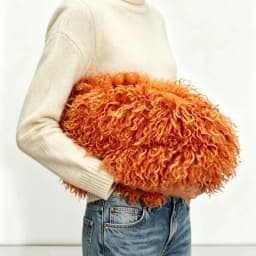 Women Kisslock Faux Fur Furry Clutch Bag Winter Warm Pouch Frame Clasp Bag with Chain Crossbody Dark Grey Red Yellow