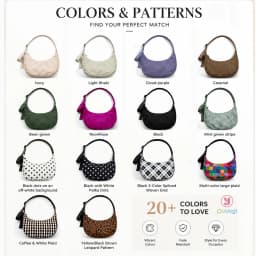 Nylon Medium Crescent Bag for Women Men,Crossbody Bag with Adjustable Strap&Dual Interior Zip Pocket Casual Daily Shoulder Bag