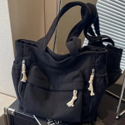 Women'S Large Capacity Corduroy Tote Bag Heavy-Duty Multi-Compartment Handbag Shoulder Bag with Fixed Strap & Zipper Closure