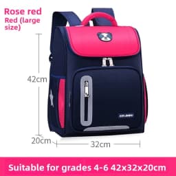Lightweight Kids Backpack 1 3 6 Grade Spine Protection Reflective Space School Bag for Elementary Students