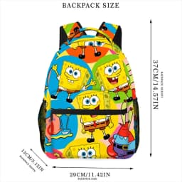 Anime SpongeBob SquarePants Backpack, Cartoon Patrick Gary Print School Bookbag, Portable Lightweight Travel Bag for Picnic