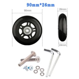 Suitcase Screw Replacement Wheels for Travel Suitcase Wheel Axle Repair Kit 40/45/50/60/70/80/90/100/110/120mm Silent Casters