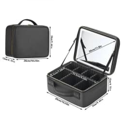 Portable LED Makeup Bag with Mirror Large Size Travel Cosmetic Case Multifunctional Beauty Organizer for Ladies
