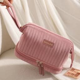 Portable Makeup Organizer Bag Large Capacity Cosmetic Pouch Multi-Compartment for Brushes Cosmetics Travel Storage