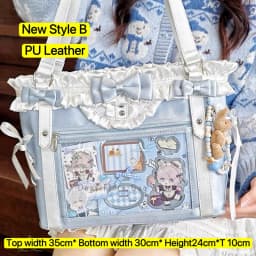 Y2K Cute Japanese Ins Ita Bag Lolita Girl Transparent Tote Crossbody Bag Large Capacity Casual Shoulder Bag DIY Display Handbags