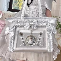 Y2K Cute Japanese Ins Ita Bag Lolita Girl Transparent Tote Crossbody Bag Large Capacity Casual Shoulder Bag DIY Display Handbags