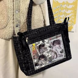 Y2K Cute Japanese Ins Ita Bag Lolita Girl Transparent Tote Crossbody Bag Large Capacity Casual Shoulder Bag DIY Display Handbags