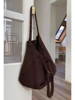 Fashion Leisure Soft Knitted Solid Color Women's Shoulder Bag Large Capacity Female Crossbody Bag For Commute Outings
