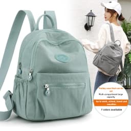 Trendy Women Oxford Mini Backpack Canvas Rucksack Mommy Travel Bag Durable Portable for Outdoor Daily Casual Shopping Trip Use