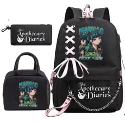 Mochila School Backpack Student Teenager Schoolbag Bag The Apothecary Diaries Maomao Anime Bookbag with Portable Lunch Bags 3pcs