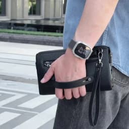 Leather Wallet FL-V1 Men Business Clutch Bag Smart Fingerprint Lock Security Anti Theft Handbag Black Safety Men Wallet сумка 가방