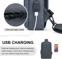 Sling Bag Crossbody Bags Men with USB Charging Port Small Messenger Bag Cross Body Shoulder Bag Sling Backpack Women
