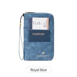 Travel Family Passport Holder RFIDShielded Large-Capacity Document Zippered Storage Wallet PU Clutch Bag Unisex Travel Accessory