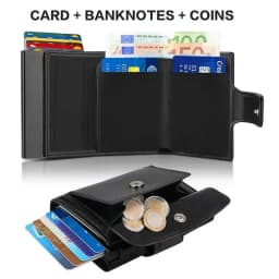 RFID Blocking Microfiber Genuine Leather Men Wallets Fashion Trifold Card Holder Money Bag Smart Slim Thin Coin Pocket Purse