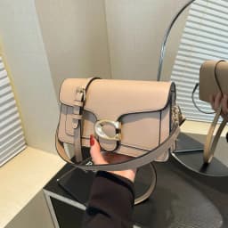 New Niche Women's 2026 Textured Solid Color Simple Stylish Unique Small Square Commuting Shoulder Bag For Women