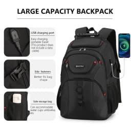 Business Travel Men's Backpack Large Capacity Multi-compartment Computer Student Commuter Bag 15 Inch Laptop Capacity Pure Color