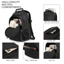 Business Travel Men's Backpack Large Capacity Multi-compartment Computer Student Commuter Bag 15 Inch Laptop Capacity Pure Color