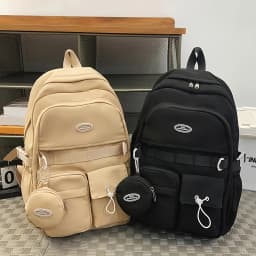 Backpack Simple Large Capacity Sports Travel Backpack Junior High School Leisure Backpack Tutorial Bag