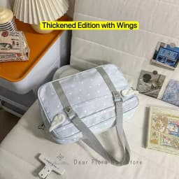 Y2K Anime Convention Polka Dot Ita Shoulder Bag 2D Crossbody Bag Cute Girl Transparent Bag Otaku DIY Comic Display Messenger Bag
