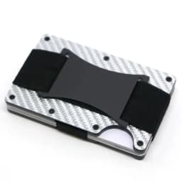 Carbon Fiber Card Holder with Forged Pattern, Metal Card Case, Card Sleeve, Simple Ultra-Thin Anti-Scan Credit Card Box