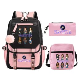 New Katseye Backpack 3pcs Set High Quality Zipper Rucksack Women Men Casual Mochilas College Student School Bag for Teenager