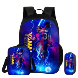 L-Lamin Yamal 3Pcs Set Backpack Shoulder Bag Pencil Bags Bookbag Football Star Rucksack child Mochila Sports Schoolbag Kids Gift